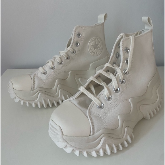 Converse Run Star Motion Beige White Unisex Casual Platform Shoes A03242C - Picture 9 of 9